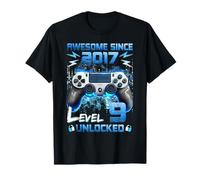 Level 9 Unlocked Video Gamer 9 Years Old 9th Birthday T-Shirt
