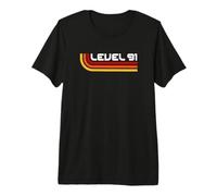 Level 91 | Vintage Gamers 91st Oldschool Aesthetic Birthday Premium T-Shirt