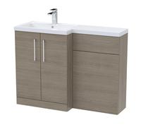 Level Furniture Combination Vanity Basin and WC Unit Left Hand - 1100mm x 390mm - Solace Oak - Balterley