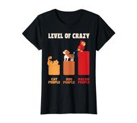 Level of Crazy - Cat People, Dog People, Macaw People Value Graphic T-Shirt, Women, Black, S