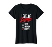 Level of Savage Pisces Funny Astrology Horoscope Value Graphic T-Shirt, Women, Black, XS