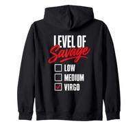 Level Of Savage Virgo Funny Astrology Horoscope Zip Hoodie