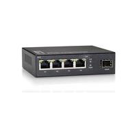 Level One GEU-0521 Desktop Switch with 4 Gigabit Ethernet Ports and 1 Gigabit SFP Slot