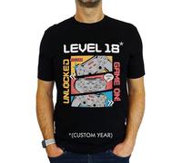 Level Unlocked - Game On! - Select Your Birthday Funny 18th | 21st | 30th | 40th | 50th | 60th | 70th | 80th Custom Gift | Present Idea for Men T-Shirt Black L