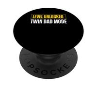 Level Unlocked Twin Dad Mode Father Of Twins PopSockets Adhesive PopGrip
