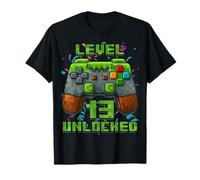 Level Up 13th Year Level Begins 13 Years Old Birthday Gamer T-Shirt