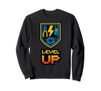 Level Up Funny Electrician 8-Bit Pixel Tools Gamer Mens Sweatshirt