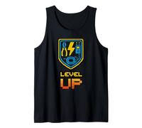 Level Up Funny Electrician 8-Bit Pixel Tools Gamer Mens Tank Top