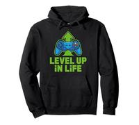 Level Up in Life Game Controller Motivational Pullover Hoodie