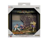 Level Up Labs Pixel Frames: Street Fighter Alpha 2: A Dramatic Battle - - 3D Shadow Box - Framed Decor for Wall, Home, Shelf, Game Poster Art Collectibles, Boys Girls Teen Room Decoration - 9" x 9"
