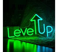 Level UP Neon Sign, Neon Sign For Wall Decor, Game Room Game Zone LED Neon Light Wall Art Decor Home Bedroom Gaming Room Decoration Party Personalized Gift For Gamer (15.7 x 8.7 in)