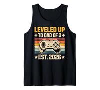 Level Up to Dad of 3 Gamer Established 2026 Tank Top