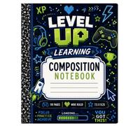 Level Up Your Potential: Gaming Composition Notebook for Kids & Teens | Wide Ruled Journal | 120 Pages | 7.5 x 9.25: Focus • Practice • Achieve | Gamer-Inspired School Notebook for Students