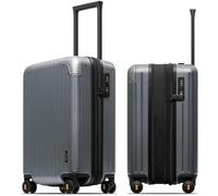 LEVEL8 Carry on Suitcase, Suitcase Lightweight, 54.5CM Hand Luggage Expandable, PC Hardshell Spinner Trolley Cabin Size with 4 Wheels,TSA, 36L-42,Gray