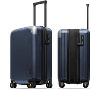 LEVEL8 Carry on Suitcase, Suitcase Lightweight, 54.5CM Hand Luggage Expandable, PC Hardshell Spinner Trolley Cabin Size with 4 Wheels,TSA,36L-42L,Blue