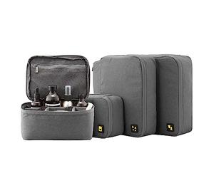 LEVEL8 Packing Compression Cubes for Suitcases,4PCS Luggage Organiser Set, for Home Storage,Travel Accessories,Grey