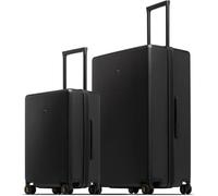 LEVEL8 Suitcase Set of 2 Carry on Suitcase Hand Luggage Suitcases 100% PC Trolley Case Micro-Diamond Textured Design, Carry-on with 8 Spinner Wheels,TSA Approved(Black, 2-Piece Set,40L/105L)