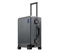 LEVEL8 Zipperless Luggage Carry on Suitcase with Aluminum Frame 20 Inch Trolley PC Hardside Spinner Suitcase Double TSA, Hegent Series,Grey