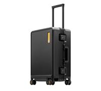 LEVEL8 Zipperless Suitcase Carry On Luggage with Aluminum Frame, 20 Inch Cabin Suitcase with Wheels, Polycarbonate Hard Shell with Double TSA, Black