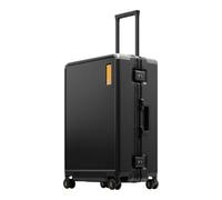 LEVEL8 Zipperless Suitcase Carry On Luggage with Aluminum Frame, 24 Inch Suitcase with Wheels, Polycarbonate Hard Shell Luggage with TSA, Black