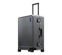 LEVEL8 Zipperless Suitcase Carry On Luggage with Protection Cover - Alluminium Hard Frame, 24 Inch Suitcase with Wheels, Polycarbonate Hard Shell Luggage with TSA for Airline for Travel, Grey