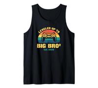 Leveled Up to Big Bro Squared 2026 Gamer Funny Twin Birth Tank Top