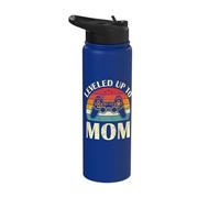 Leveled Up to Mom Pregnancy Announcement Stainless Steel Insulated Water Bottle