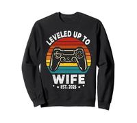Leveled Up To Wife Est. 2025 Newly Just Married Gamer Bride Sweatshirt