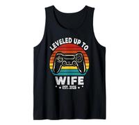 Leveled Up To Wife Est. 2025 Newly Just Married Gamer Bride Tank Top