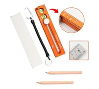 Leveling Ruler 29cm Aluminum Alloy Built-in Bubble(orange) | Sturdy aluminum body, stainless steel edge, accurate 29cm scale, built-in level bubble, build