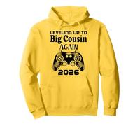 Leveling Up To Big Cousin Again 2026 Baby Reveal Gamer Kids Pullover Hoodie