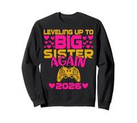 Leveling up to Big Sister Again 2026 Pregnancy Announcement Sweatshirt