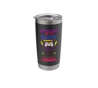 Leveling Up to Daddy Player 1 Player 2 Joining Video Gamer Stainless Steel Insulated Tumbler