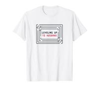 Leveling Up to Husband Maze Design for Groom Value Graphic T-Shirt, Men, White, M