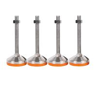 Levelling feet, 4PCS Thread Adjustable Leg Leveler Feet, Heavy Duty Levelers For Furniture Mechanical Equipment, 304 Stainless Steel Leveling(D80 m12*150)