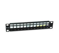 LevelOne Equip 769331 12-Port Keystone Shielded Patch Panel; Black; 10