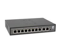 LevelOne FGP-1031 10-Port Fast Ethernet PoE Switch, 2 x Uplink Gigabit RJ45, 8 PoE Outputs, 120W PoE Power Budget
