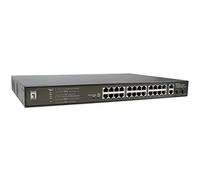 LevelOne FGP-2831 Network Switch Unmanaged Fast Ethernet (10/100) Power Over Ethernet (PoE) 1U/28x FE FGP-2831 2xGE 2xGSFP 390W 802.3xPoE/ Black