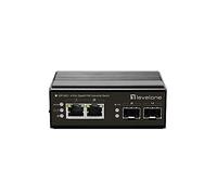 LevelOne IGP-0431 Network Switch Gigabit Ethernet (10/100/1000) Power Over Ethernet (PoE)/4 Port Gigabit PoE DIN-Rail, -40°C to 75°C, Black