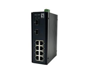 LevelOne IGU-1071 10-Port L2 Plus Managed Gigabit Industrial Switch, 8X 1GbE RJ45, 2X 1/2.5GbE SFP, DIN Rail, -40°C to 75°C