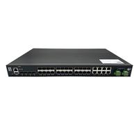 LevelOne IGU-2872 28-Port L2 Plus Managed Gigabit Fiber Industrial Switch, 4X 1.25/2.5GbE SFP, 16x 1.25GbE SFP, 8X Gigabit SFP/RJ45 Combo, Redundant Power Supply, -40°C to 80°C