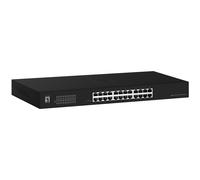 LevelOne Switch 24x GE GEU-2431 19\" Rack Mount Kit Unmanaged Gigabit Ethernet (10/100/1000) 1U Black