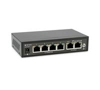 LevelOne Switch FEP-0631/6-Port Fast Ethernet/4-Port PoE, 802.3af/at/2050M/PoE Auto Checking/Black