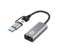 LevelOne USB-0423 2.5 Gigabit Ethernet 2-in-1 USB-C/A Network Adapter