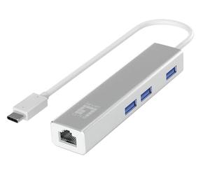 LevelOne USB-0504 Gigabit USB-C Network Adapter with USB Hub USB-C -> RJ45 10/100/1000.3 x USB 3.0, 0.15 m
