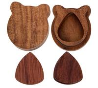 Levemolo 1 Set Wood Guitar Pick Set with Holder Durable Acoustic Plectrums for Easy Playing Smooth Edges for Safe Grip Includes Picks for Guitarists and Music Lovers