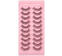 Levemolo 10 Pairs Soft Lashes False Eyelashes for Women, Perfectly Curved and Easy to Wear Artificial Hair Lashes, Classic Style for Dating Night and Shopping Occasions
