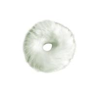 Levemolo 10 Pcs White Faux Rabbit Hair Scrunchies Elastic Ponytail Holder Hair Accessories, Washable and Easy to Dry, for Ceremonies and Feast