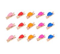 Levemolo 100pcs Mini Wooden Heart Shaped Clothespin Lovely Memo Clips Diy Pegs for Stationery Supplies Photo Clips Pegs and Cl Stationery