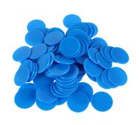 Levemolo 100Pcs Solid Blue Bingo Chips Counting Game Markers for Board Games Math Learning Accessories Poker Chips Tokens